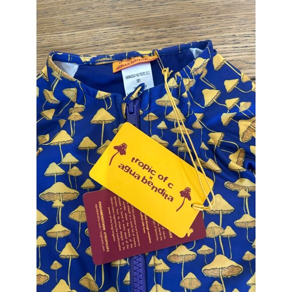 Agua Bendita x Tropic of C Boys Mushroom Swim Rash Guard Blue Size 6-9 Months - Picture 3 of 5